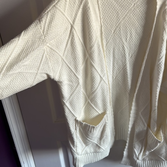 Mi Ami White Cardigan Super Soft Sweater in White - Picture 2 of 4
